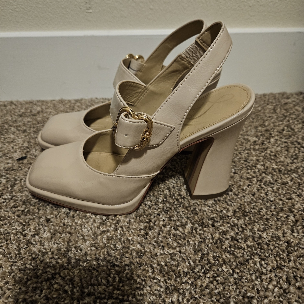 Elegant Cream Slingback Heels